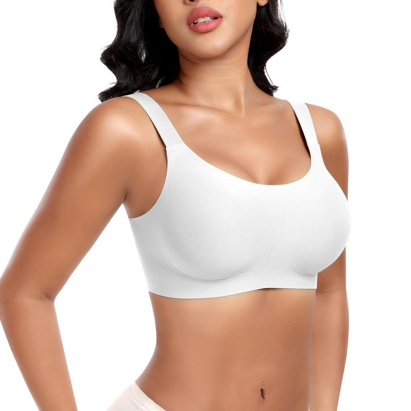 Werena Wireless Bras for Women Push up Seamless Bras Full Coverage Comfortable Everyday Bra with Medium Support Breathable Strip