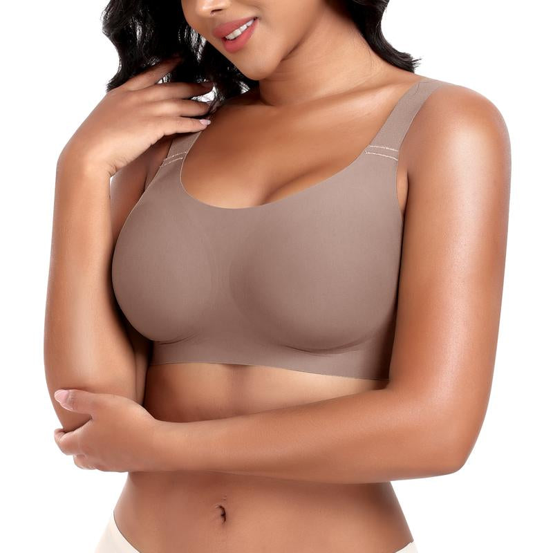 Werena Wireless Bras for Women Push up Seamless Bras Full Coverage Comfortable Everyday Bra with Medium Support Breathable Strip