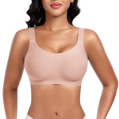 Werena Wireless Bras for Women Push up Seamless Bras Full Coverage Comfortable Everyday Bra with Medium Support Breathable Strip