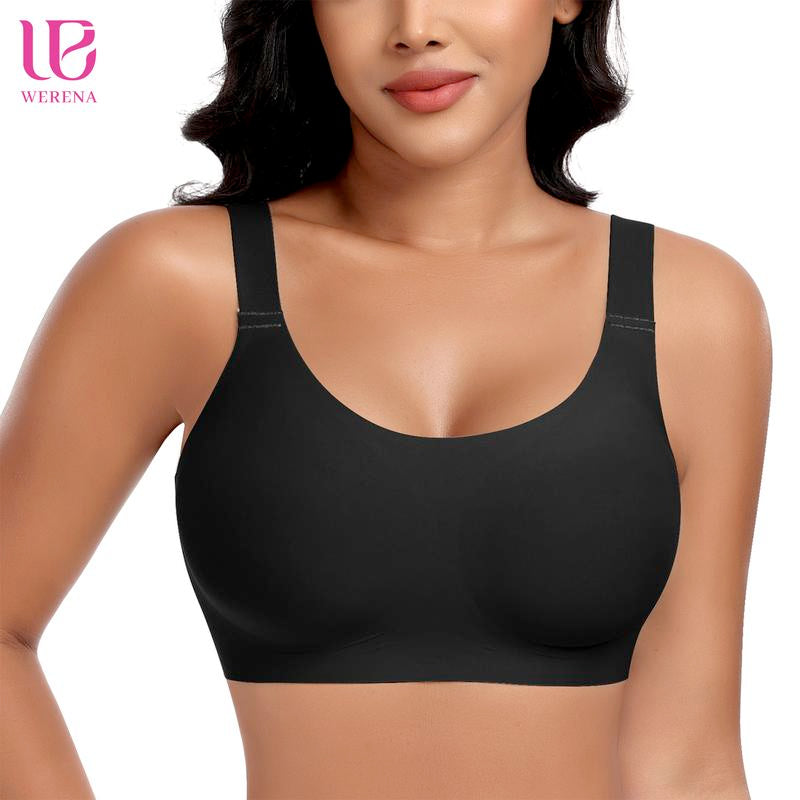 Werena Wireless Bras for Women Push up Seamless Bras Full Coverage Comfortable Everyday Bra with Medium Support Breathable Strip