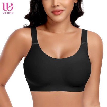 Werena Wireless Bras for Women Push up Seamless Bras Full Coverage Comfortable Everyday Bra with Medium Support Breathable Strip