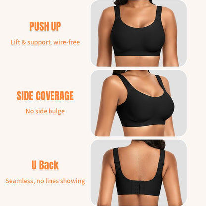 Werena Wireless Bras for Women Push up Seamless Bras Full Coverage Comfortable Everyday Bra with Medium Support Breathable Strip
